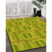 Machine Washable Transitional Dark Yellow Green Rug in a Family Room, wshpat1455yw