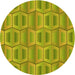 Square Machine Washable Transitional Dark Yellow Green Rug in a Living Room, wshpat1455yw