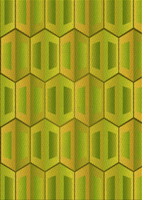 Machine Washable Transitional Dark Yellow Green Rug, wshpat1455yw