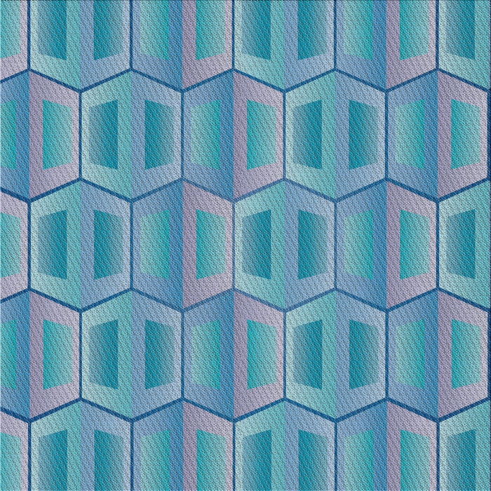 Sideview of Machine Washable Transitional Diamond Blue Rug, wshpat1455