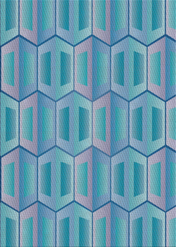 Patterned Blue Novelty Rug, pat1455