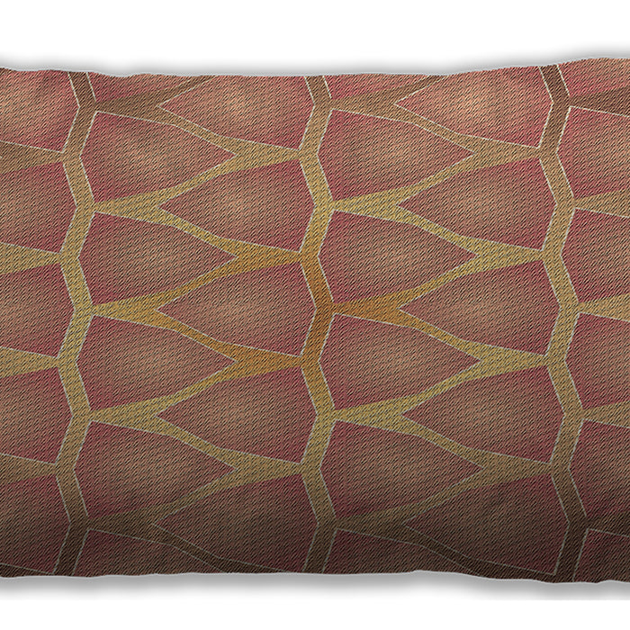 Patterned Rectangular Brown Sand Brown Lumbar Throw Pillow, 13 inch by 19 inch, lbpat1456brn