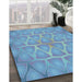 Machine Washable Transitional Diamond Blue Rug in a Family Room, wshpat1456lblu
