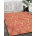 Patterned Orange Rug in Family Room, pat1456org