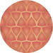 Square Patterned Orange Rug, pat1456org