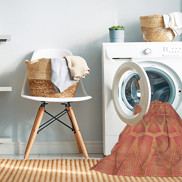 Machine Washable Transitional Orange Rug in a Washing Machine, wshpat1456org