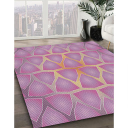 Patterned Plum Purple Novelty Rug in Family Room, pat1456