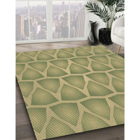 Patterned Metallic Gold Rug, pat1457brn