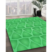 Patterned Neon Green Rug, pat1457grn