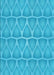 Patterned Bright Cyan Blue Rug, pat1457lblu