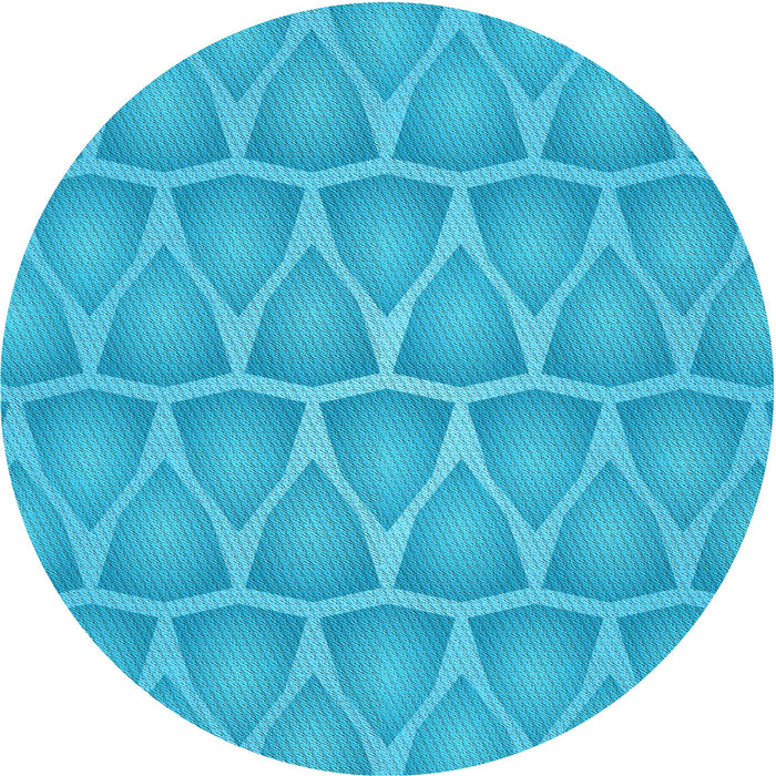 Square Patterned Bright Cyan Blue Rug, pat1457lblu