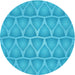 Square Patterned Bright Cyan Blue Rug, pat1457lblu