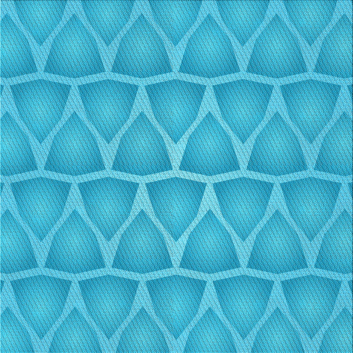 Round Patterned Bright Cyan Blue Rug, pat1457lblu