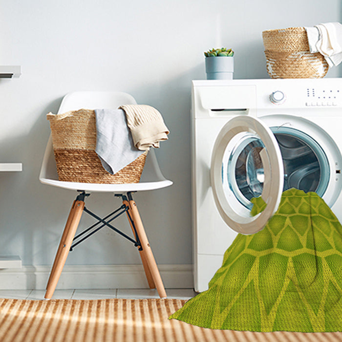 Machine Washable Transitional Neon Yellow Green Rug in a Washing Machine, wshpat1457yw