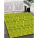 Machine Washable Transitional Neon Yellow Green Rug in a Family Room, wshpat1457yw