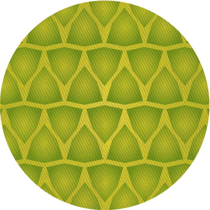 Square Patterned Neon Yellow Green Rug, pat1457yw