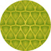 Square Patterned Neon Yellow Green Rug, pat1457yw