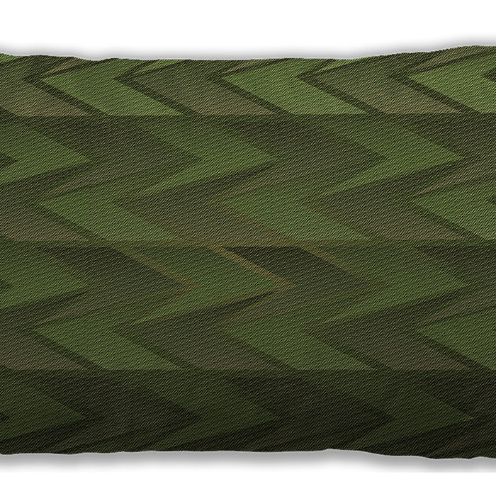 Patterned Rectangular Army Green Lumbar Throw Pillow, 13 inch by 19 inch, lbpat1458brn
