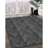 Patterned Dark Gray Black Rug, pat1458gry