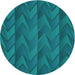 Square Patterned Dark Turquoise Green Rug, pat1458lblu