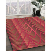 Patterned Crimson Red Rug, pat1459org