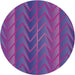 Sideview of Patterned Purple Novelty Rug, pat1459