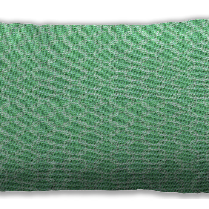 Patterned Rectangular Green Lumbar Throw Pillow, 13 inch by 19 inch, lbpat146lblu
