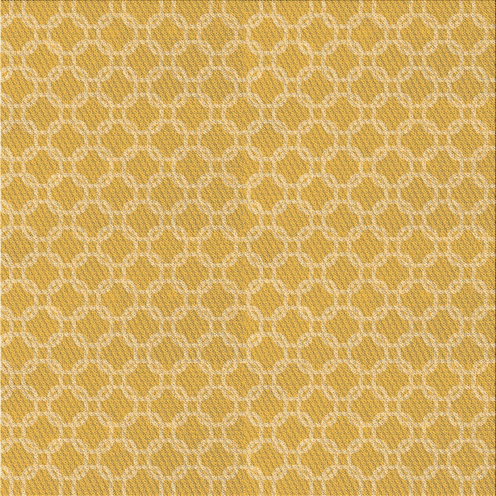 Round Patterned Bright Gold Yellow Rug, pat146org