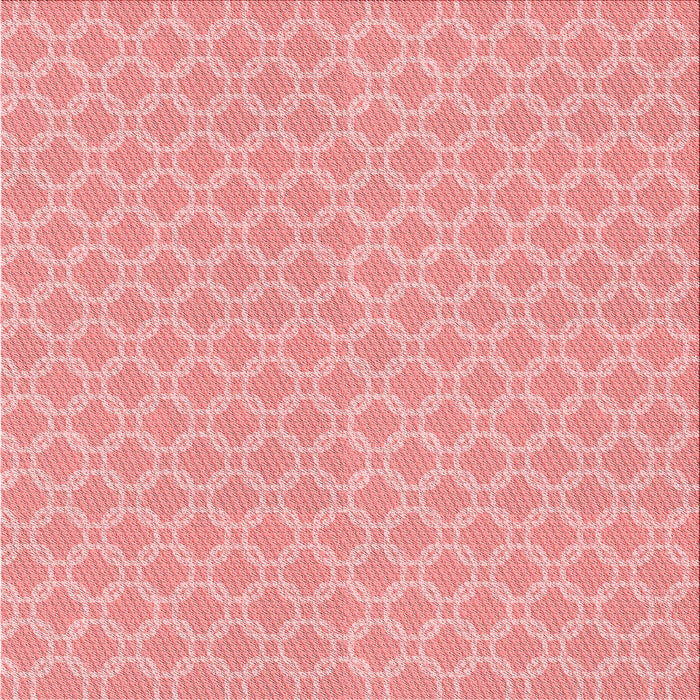 Round Patterned Pastel Pink Rug, pat146rd