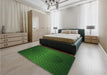 Patterned Dark Forest Green Rug in a Bedroom, pat1460grn