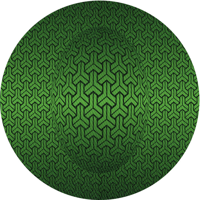Square Patterned Dark Forest Green Rug, pat1460grn