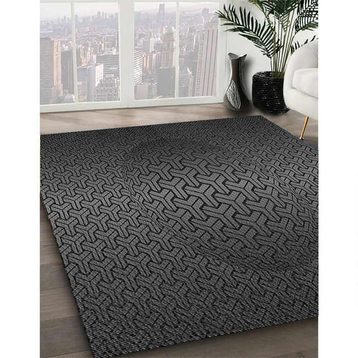 Patterned Ash Gray Rug in Family Room, pat1460gry