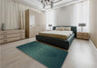 Patterned Aquamarine Stone Green Rug in a Bedroom, pat1460lblu