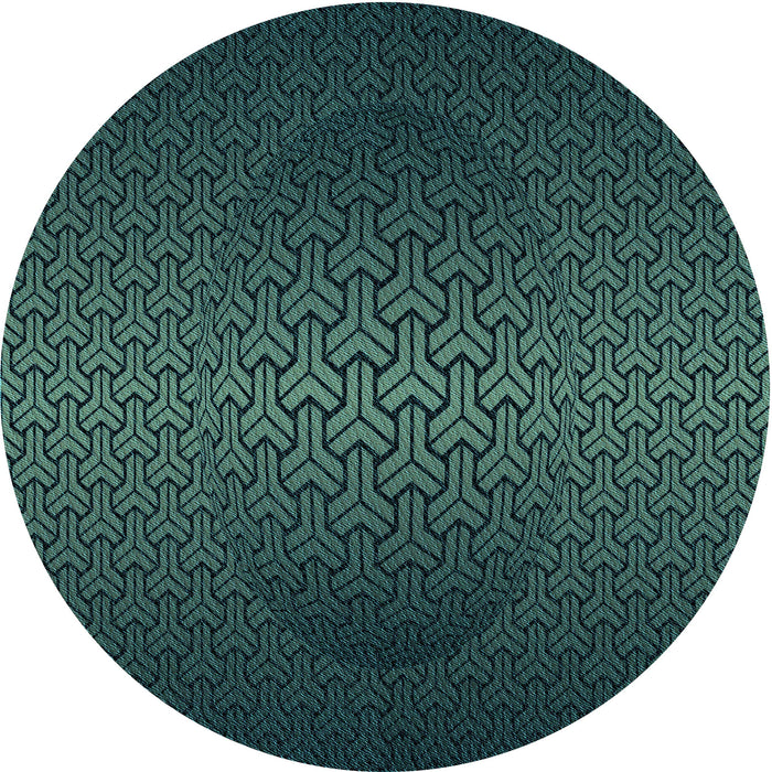 Square Patterned Aquamarine Stone Green Rug, pat1460lblu