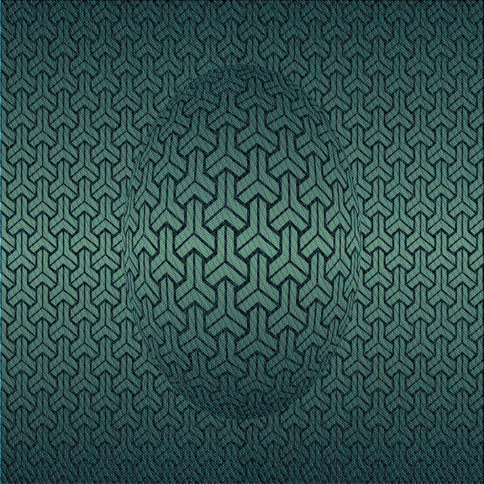 Round Patterned Aquamarine Stone Green Rug, pat1460lblu