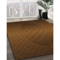 Patterned Mahogany Brown Rug, pat1460org