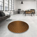 Round Patterned Mahogany Brown Rug in a Office, pat1460org