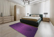 Patterned Dark Orchid Purple Rug in a Bedroom, pat1460pur