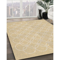 Patterned Khaki Gold Rug, pat1461brn