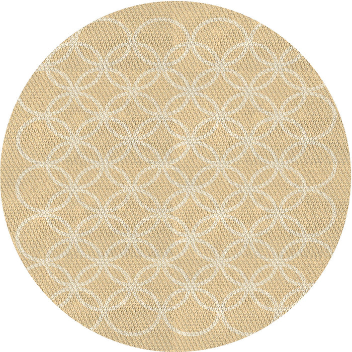 Square Patterned Khaki Gold Rug, pat1461brn