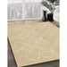 Patterned Khaki Gold Rug in Family Room, pat1461brn