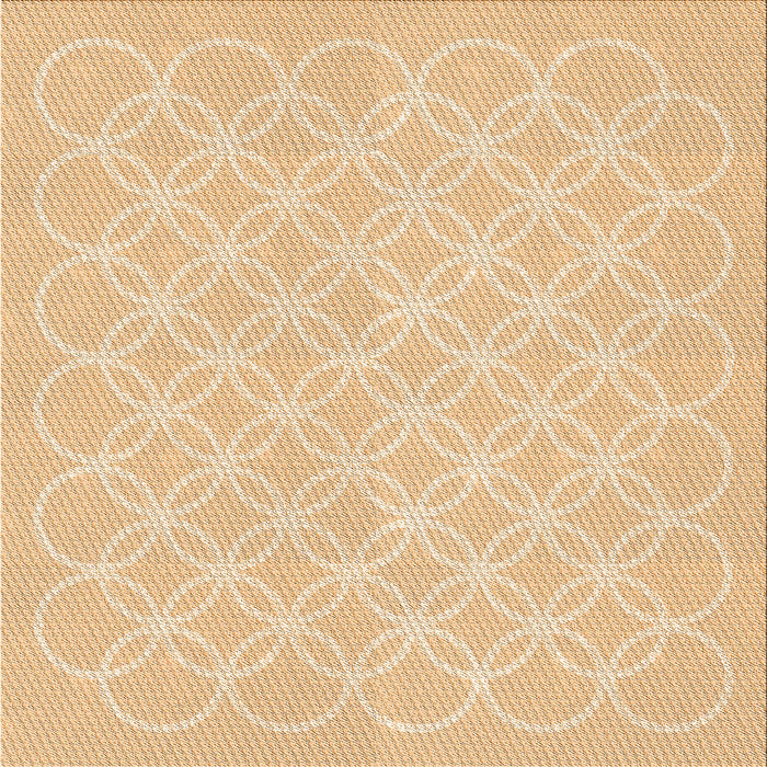 Round Patterned Khaki Gold Rug, pat1461org