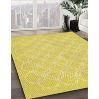 Patterned Neon Yellow Rug, pat1461yw