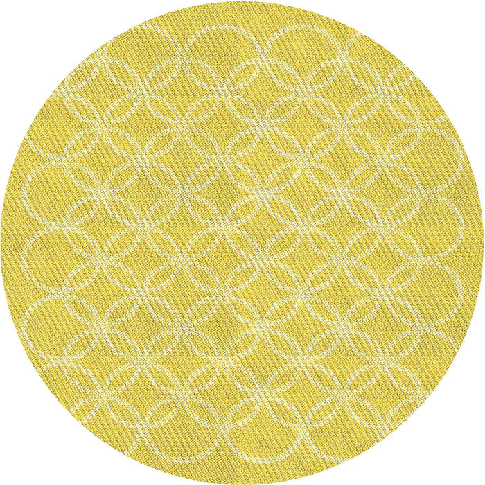 Square Patterned Neon Yellow Rug, pat1461yw
