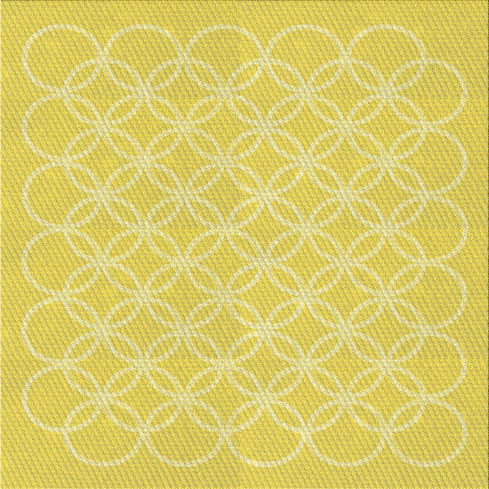 Round Patterned Neon Yellow Rug, pat1461yw