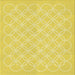 Round Patterned Neon Yellow Rug, pat1461yw