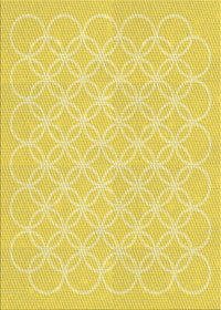 Machine Washable Transitional Neon Yellow Rug, wshpat1461yw