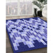 Patterned Jeans Blue Rug in Family Room, pat1462blu