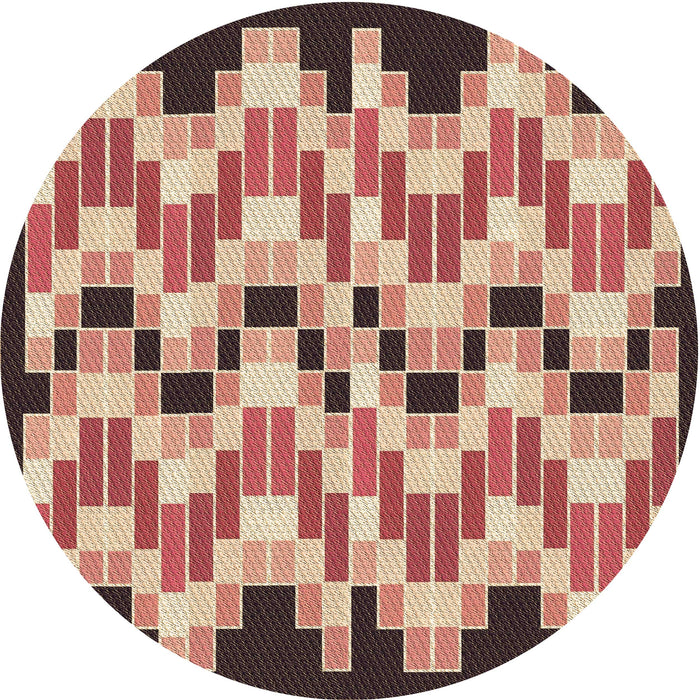 Square Patterned Brown Sugar Brown Rug, pat1462brn