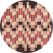 Square Patterned Brown Sugar Brown Rug, pat1462brn